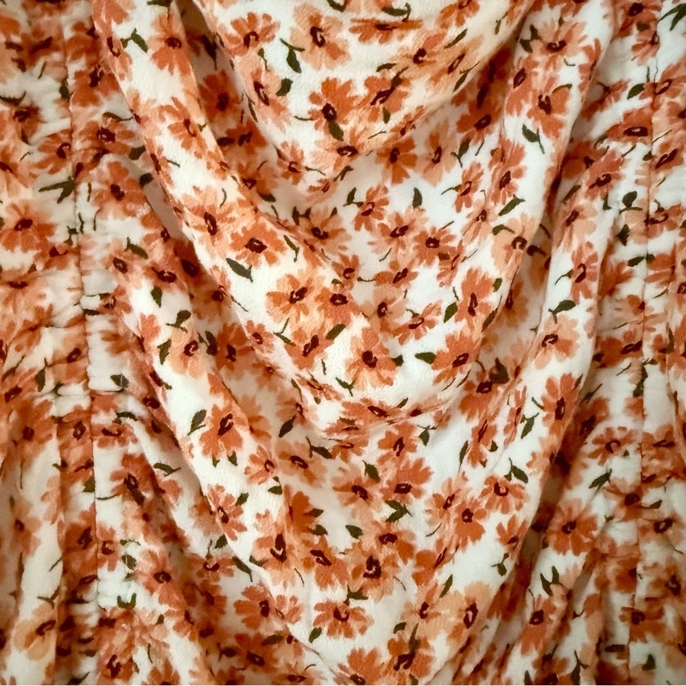 🌻Garage Ditzy Floral Mini Sun Dress - Orange and White - Picture 4 of 8